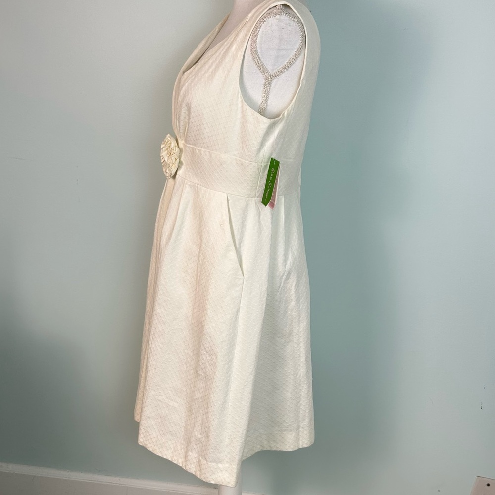 🎉HP🎉 Lilly Pulitzer Parker Resort White Textured Lattice Jacquard Dress - Picture 6 of 14